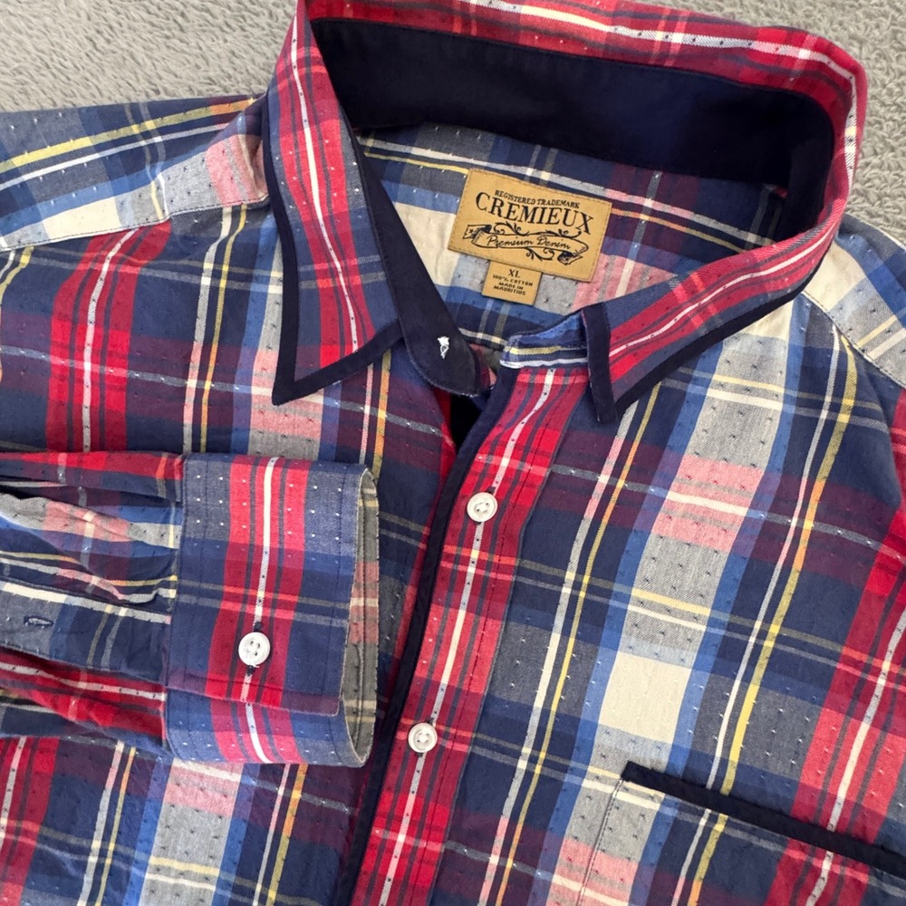 Cremieux Men's Plaid Shirt Long Sleeve‎ Size XL